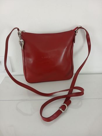 Sac Bandoulière Lancaster en Cuir Rouge