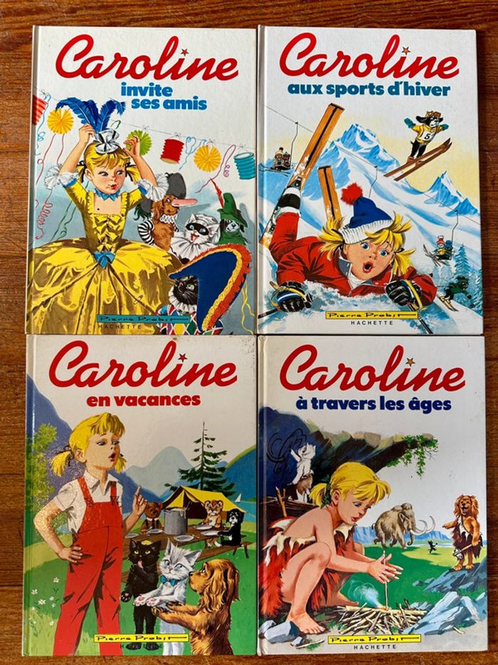 Lot de 4 livres Caroline blancs édition rare vintage albums bd Pierre Probst