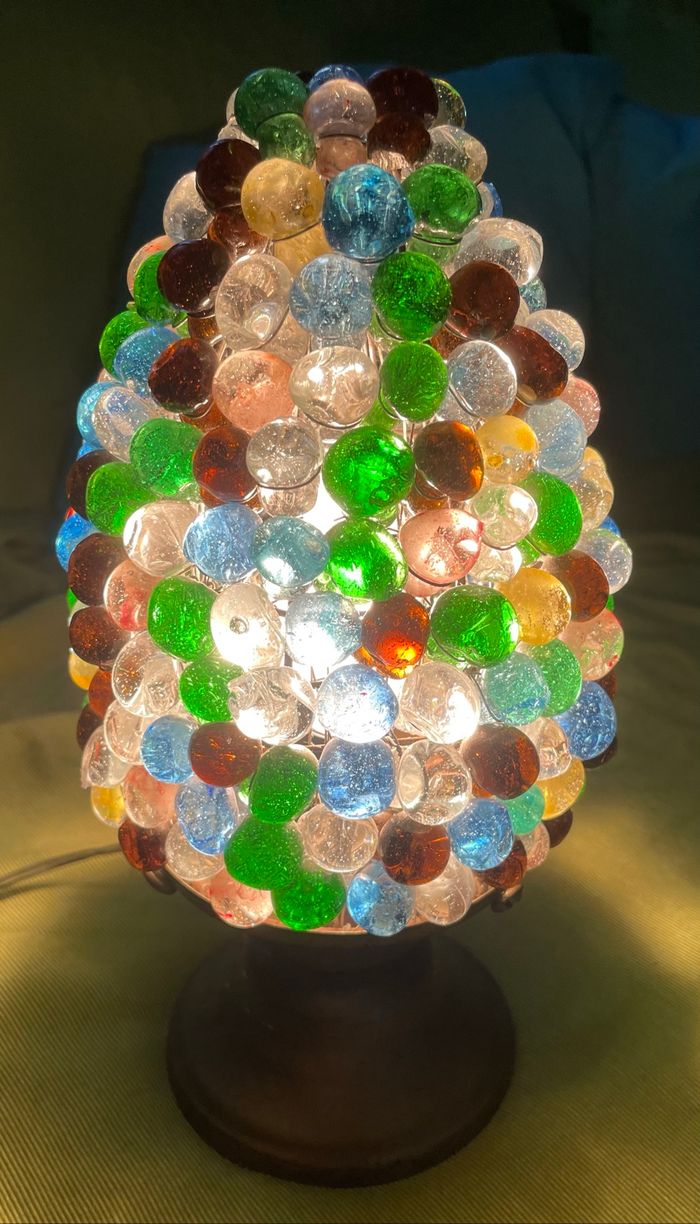 Lampe de chevet en verre grappes de raisin