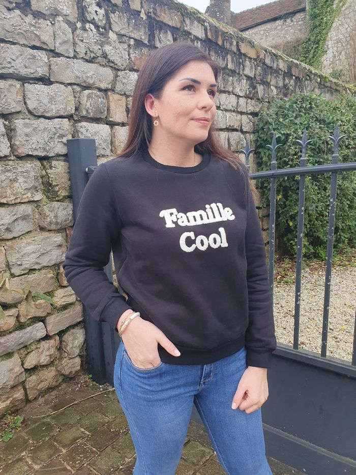 Sweat noir/blanc Famille cool Taille S