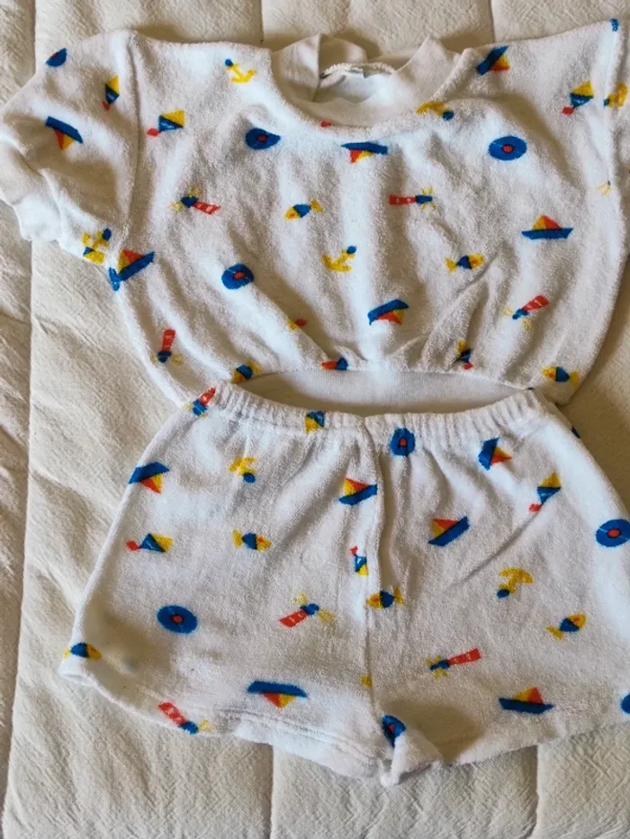 🌊 ensemble en éponge short et sweat 🐟 unisexe
