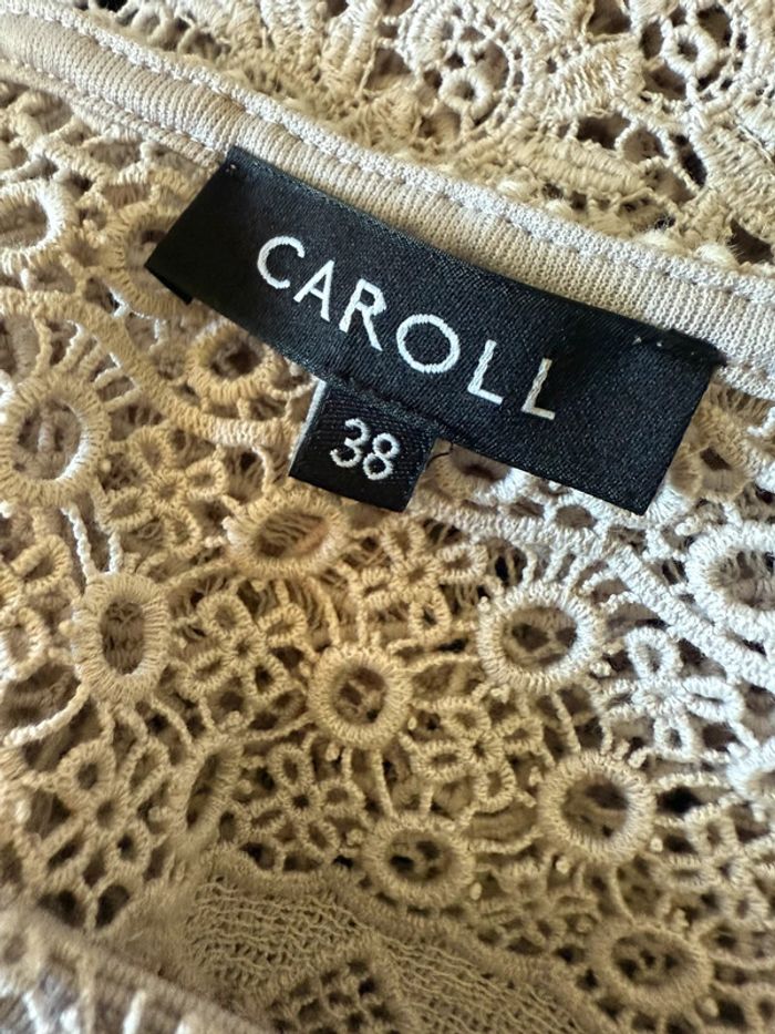 Haut beige dentelle Caroll - photo numéro 5