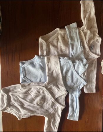 👶 Lot de 3 bodies croisés bébé garçon – 1 mois