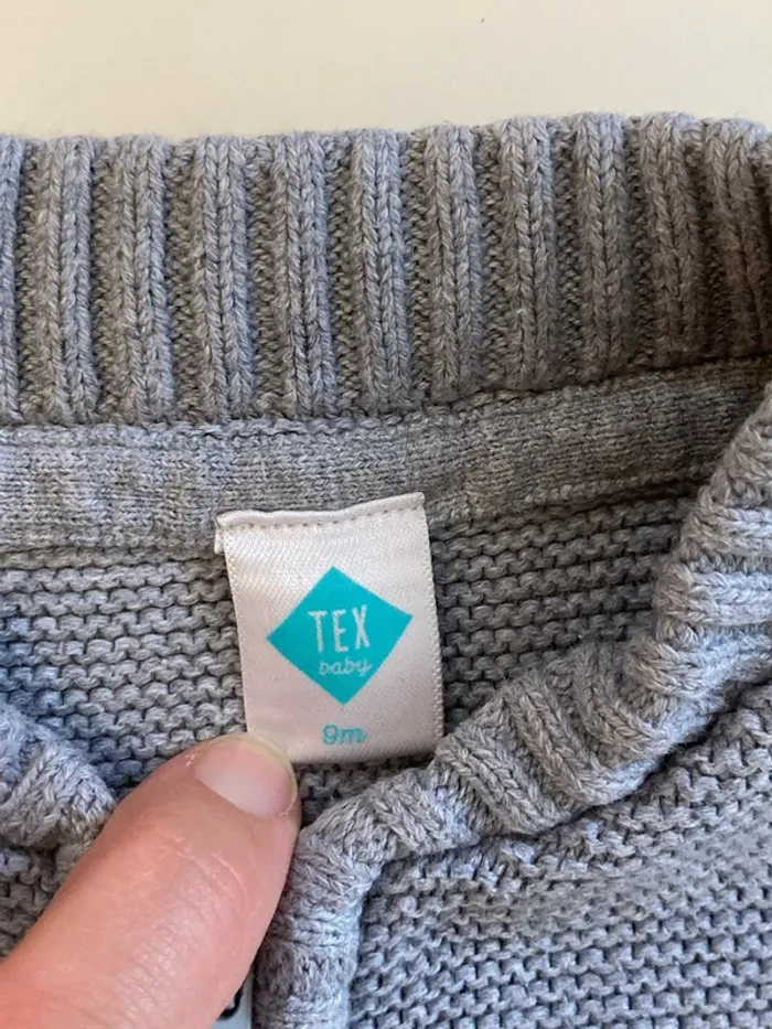 Beau gilet zippé gris 9/12 mois mois Tex baby - photo numéro 5