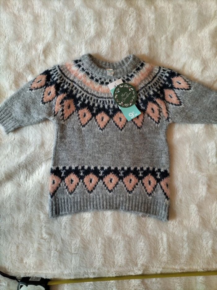 Robe pull motif jacquardbébé fille 6 mois