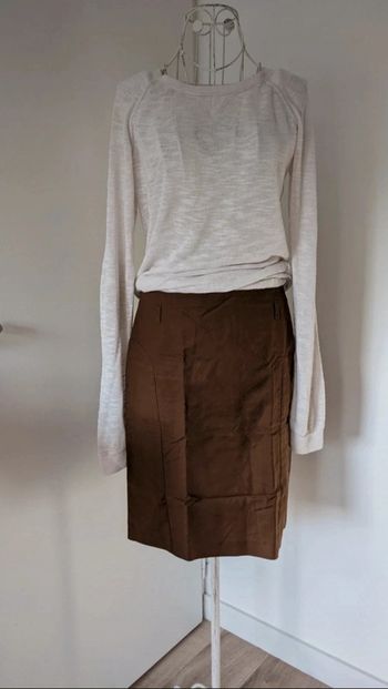 Jupe droite camaïeu marron 38