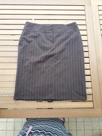 MS mode jupe marron rayures blanches taille 42