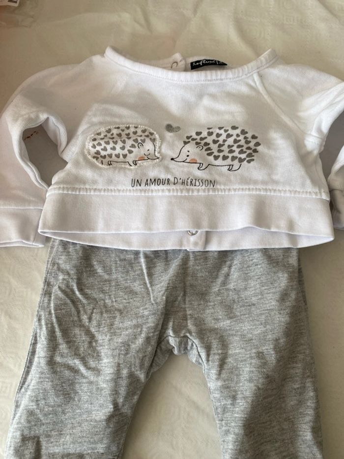 Ensemble bébé mixte 3 mois Hérissons - photo numéro 2