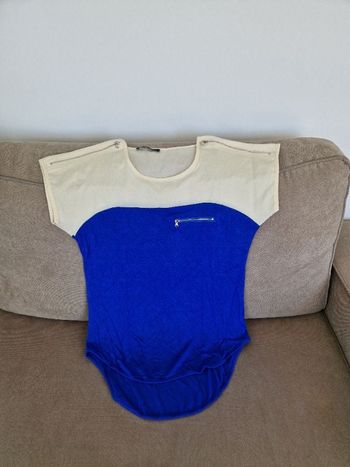 Haut bi-color avec fausses fermetures éclaires Mim