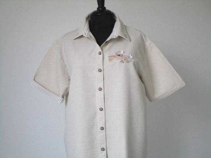 Chemise beige vintage voiture 44 TBE