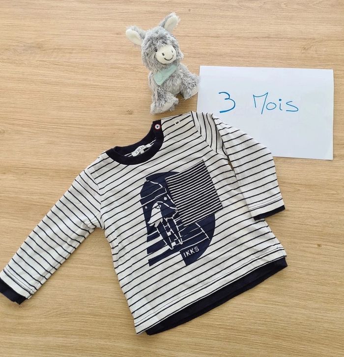 T-shirt réversible Ikks bébé 3 mois - photo numéro 2