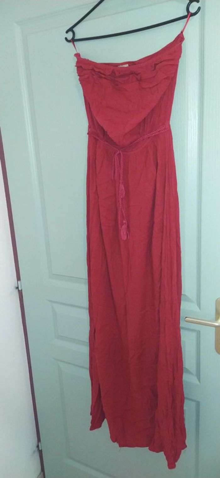 Robe longue rouge pimkie taille S - sans bretelle - photo numéro 3