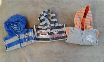 Lot 3 gilets zippés garçon 6 mois
