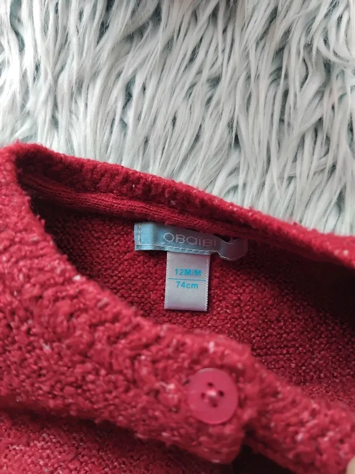 🐦 veste rouge 12 mois fille - photo numéro 3