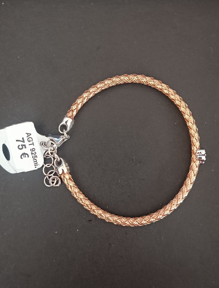 Valenzi, bracelet enfant, Argent rosé 925 et fleur d'oxyde de zirconium. Neuf - photo numéro 3