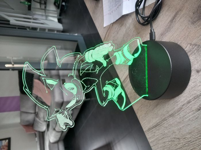 Lampe 3D illusion Sonic neuve - photo numéro 2