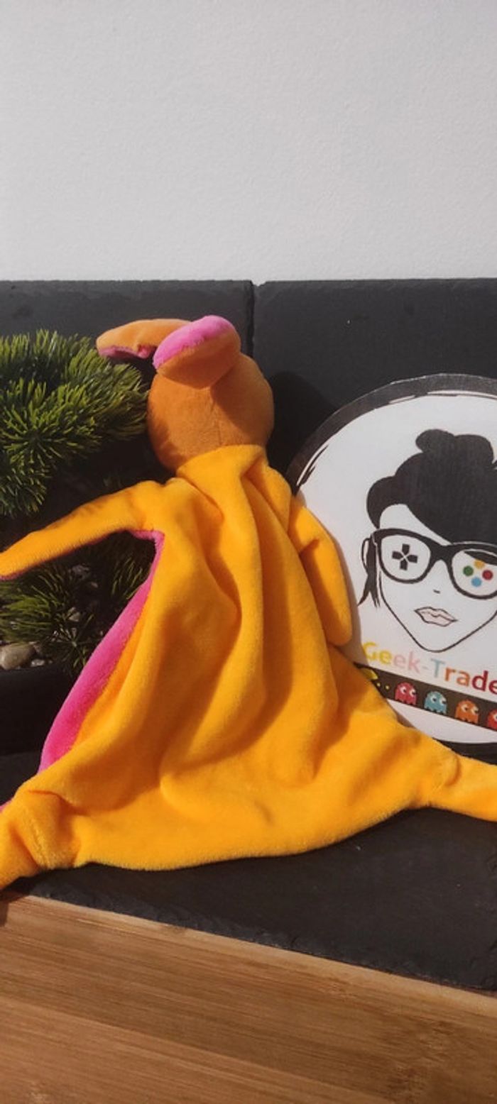 doudou lapin toi toys rose orange jaune plat triangle - photo numéro 2