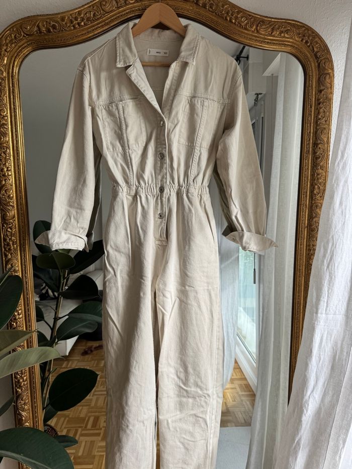 Combinaison en jean écru Mango - photo numéro 6