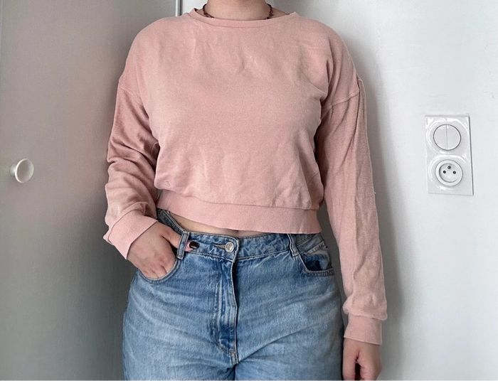Pull rose pâle – Etam – Taille S – Bon état – Détails texturés au dos