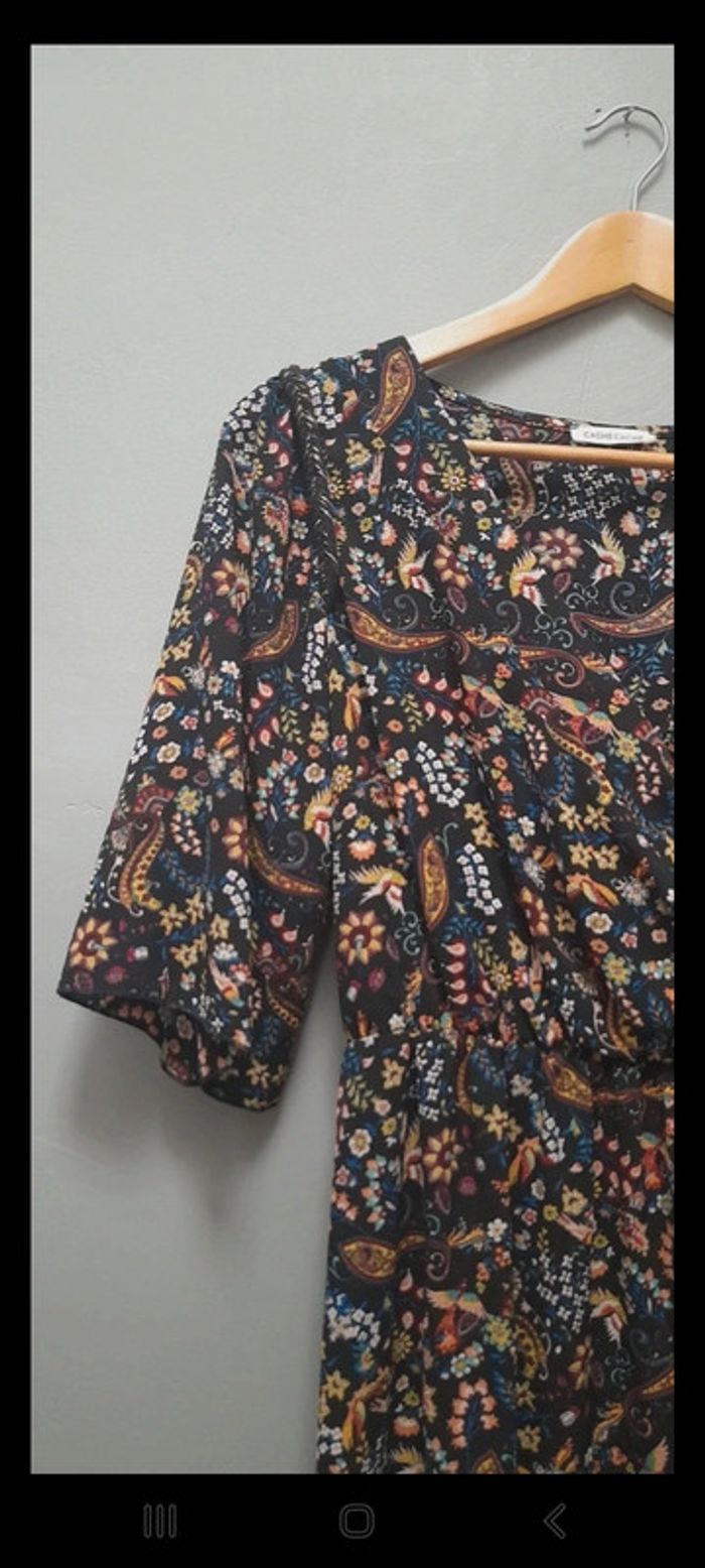 Robe longue fluide imprimé fleuri - photo numéro 3