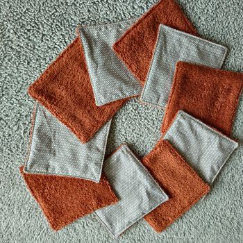 10 lingettes lavables 12x12 cm 