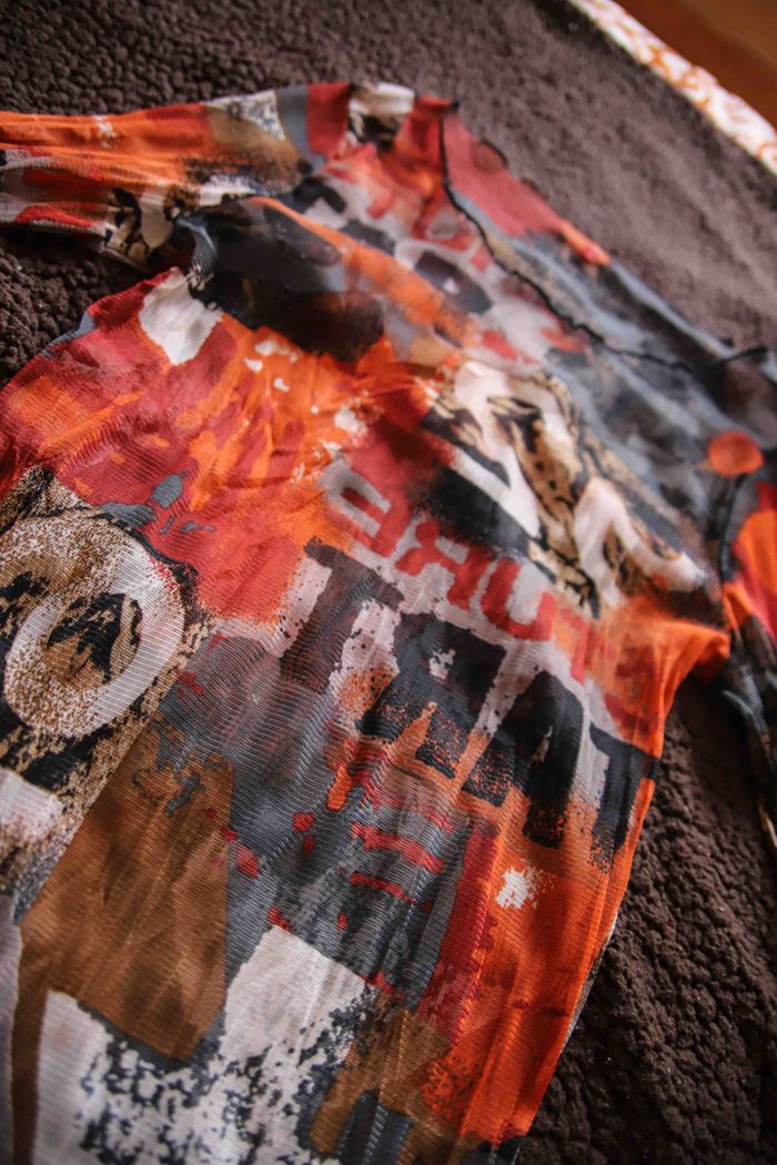 T-shirt résille, manches longues - photo numéro 2