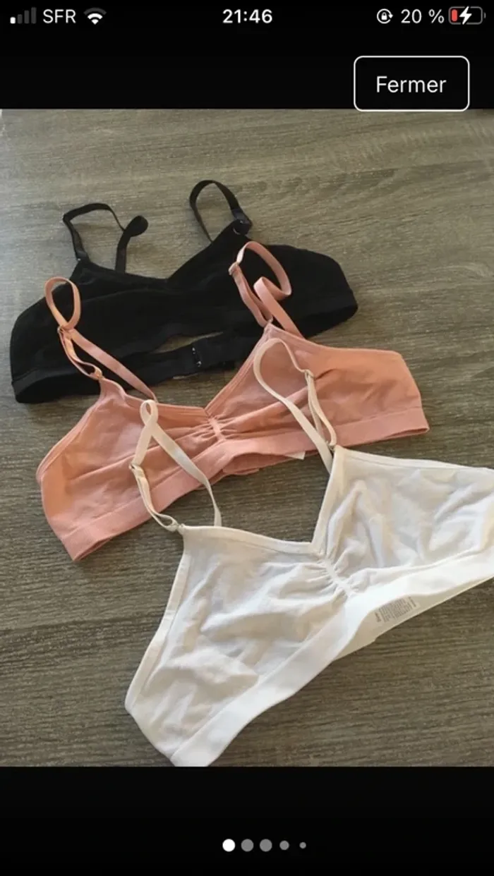 Neuf jamais porté superbe lot de 3 soutien gorge en M 38