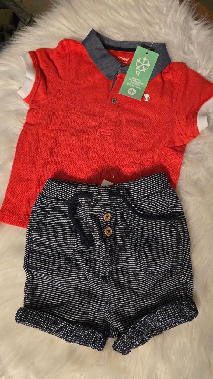 Neufs (non portés) 🏷🤩😍💙 superbe ensemble polo mc et short 18mois garçon 💙😍🤩 - photo numéro 2