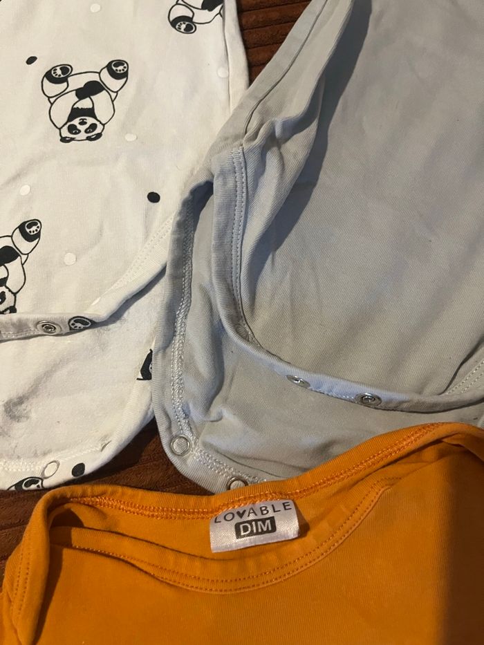 3 bodys manches longues panda dim 3 mois - photo numéro 2