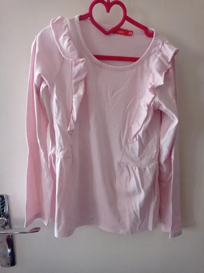 T-shirt manche longue rose