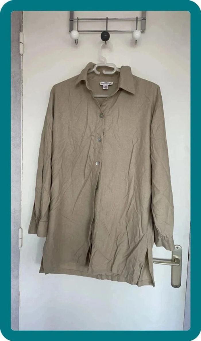 Robe chemise beige