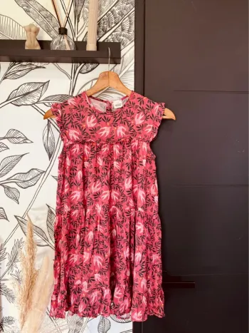 Taille 12 ans robe d’été fille TAO rose * fleurs * 🌷