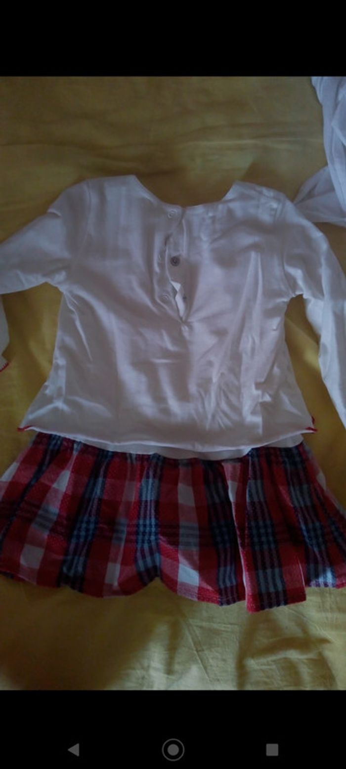 Robe 2 en 1 a carreaux rouge absorba - photo numéro 2