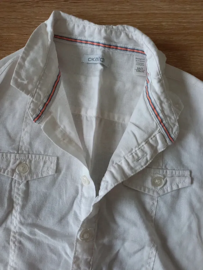 Chemise blanche en lin 8 ans - photo numéro 3