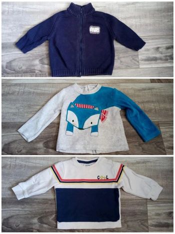 Lot gilet et pull garçon taille 12 mois
