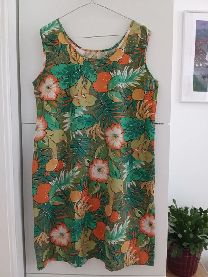 Robe droite vintage motif jungle - photo numéro 2