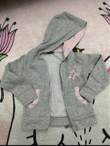 Veste à capuche 3 ans fille gris rose