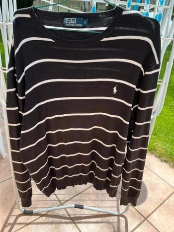 Pull polo by Ralph Lauren taille XL noir et blanc