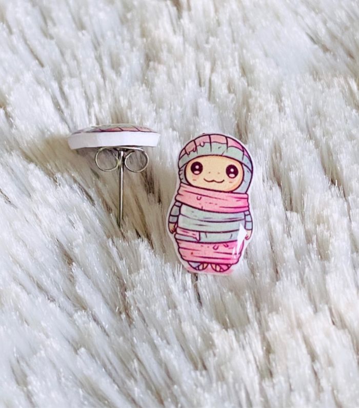 Boucles d’oreilles Fait Main Momie Kawaii - photo numéro 2