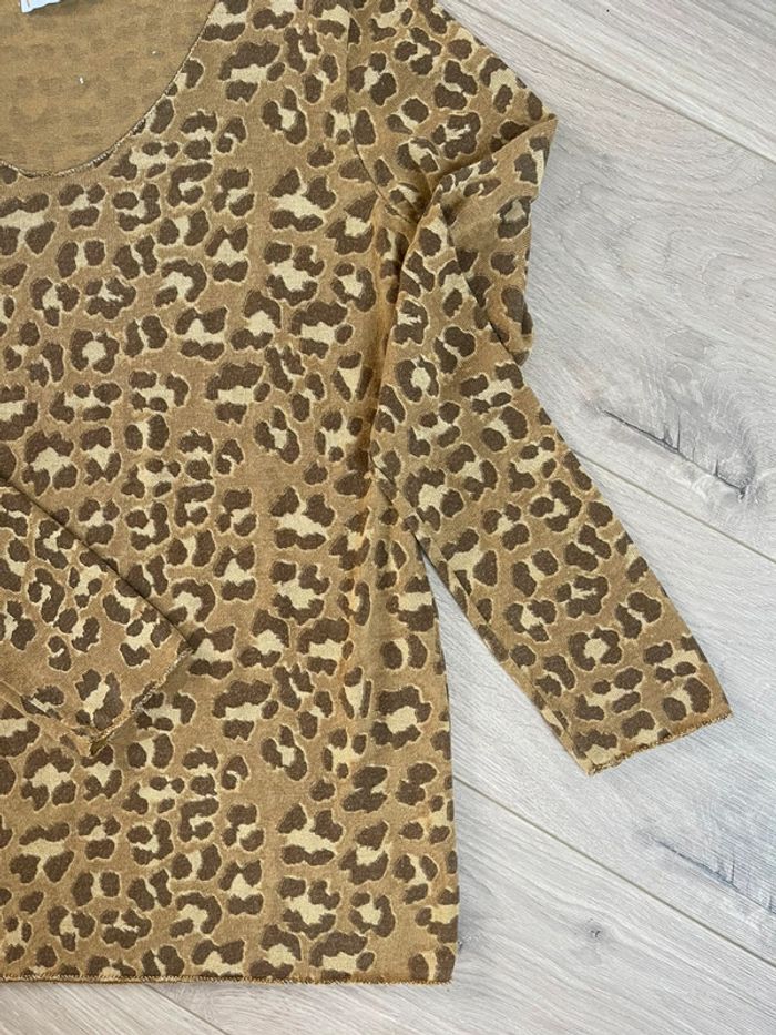 Pull léger beige, marron clair et caramel - photo numéro 3