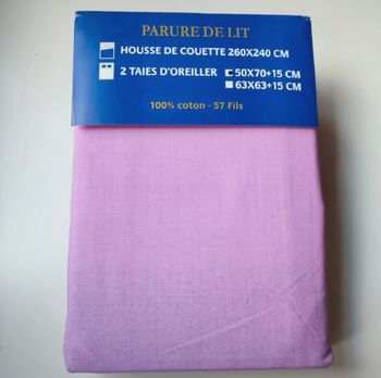 Parure de lit double dégradé rose-violet 100% coton de 240 x 260 cm