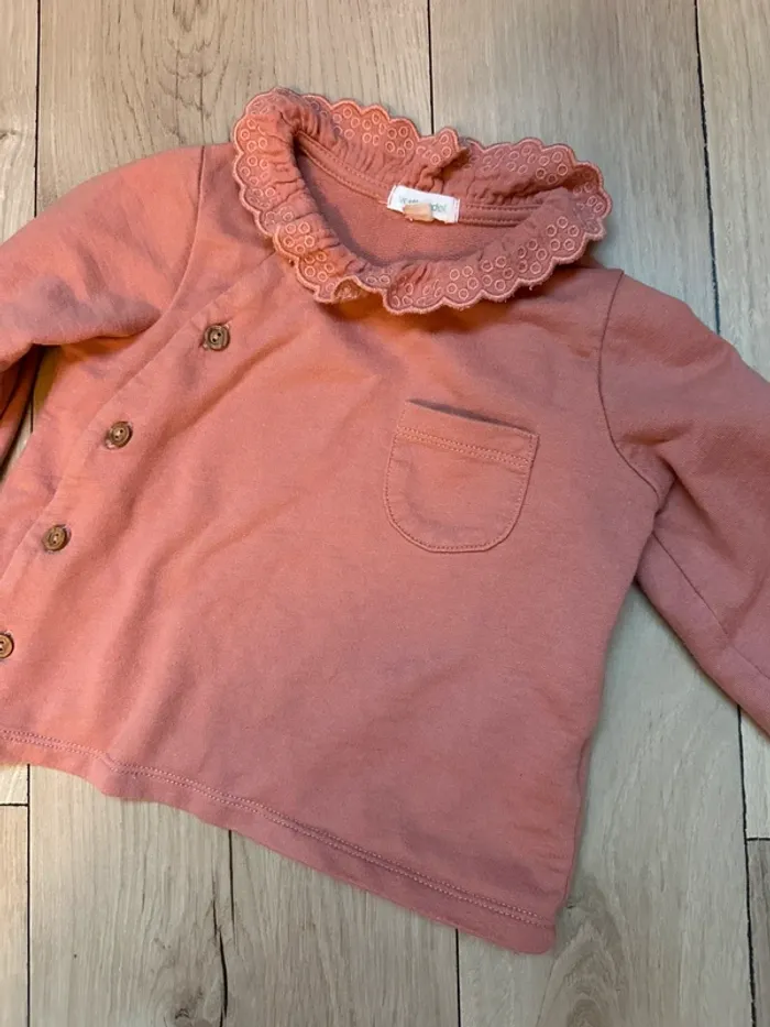 Gilet sweat vertbaudet fille 18 mois rose - photo numéro 2