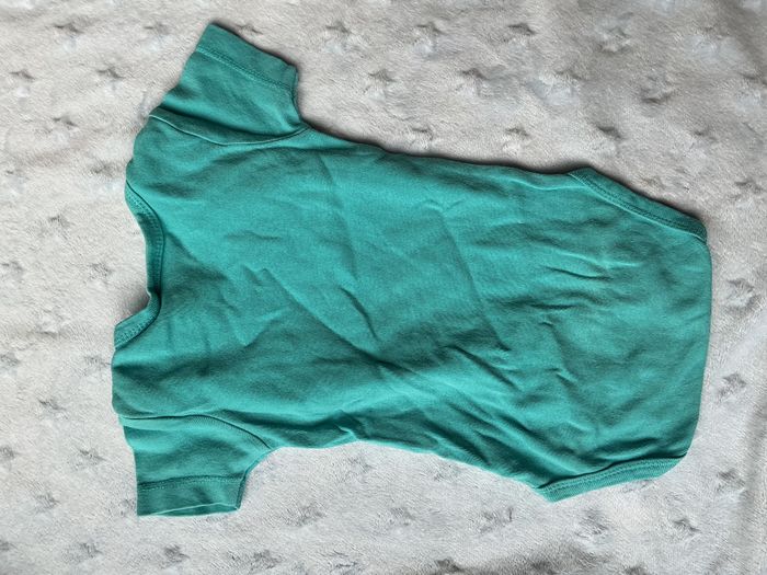 body manches courtes turquoise dessin devant 3 mois mots d'enfants - photo numéro 6