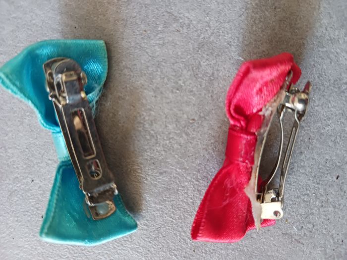 barrettes noeud fuchsia et bleu lot de 2 - photo numéro 2