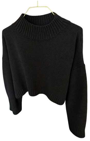 Pull noir maille épaisse – Bon état