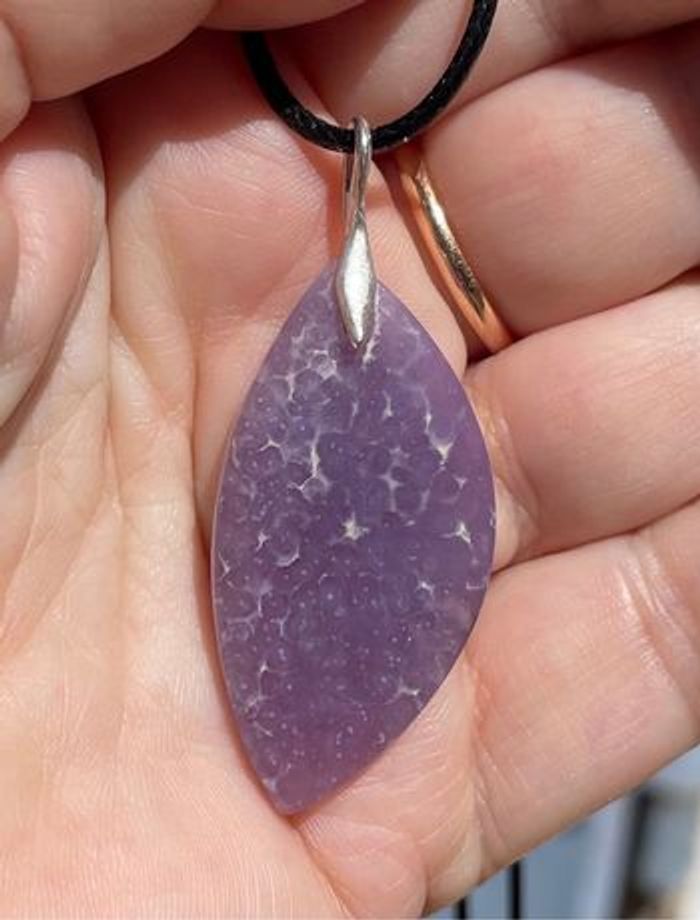 Sublime pendentif en agate grappe ou calcédoine botryoïdale - photo numéro 4
