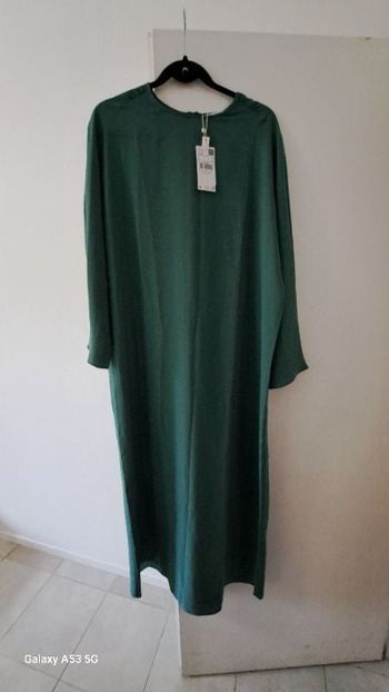 Robe longue mango vert sapin taille L neuve