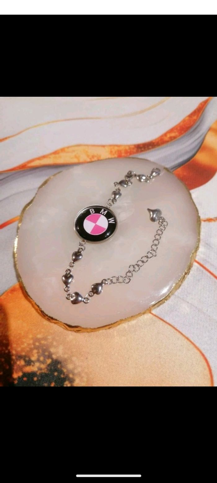 Bracelet coeur bmw rose - photo numéro 2