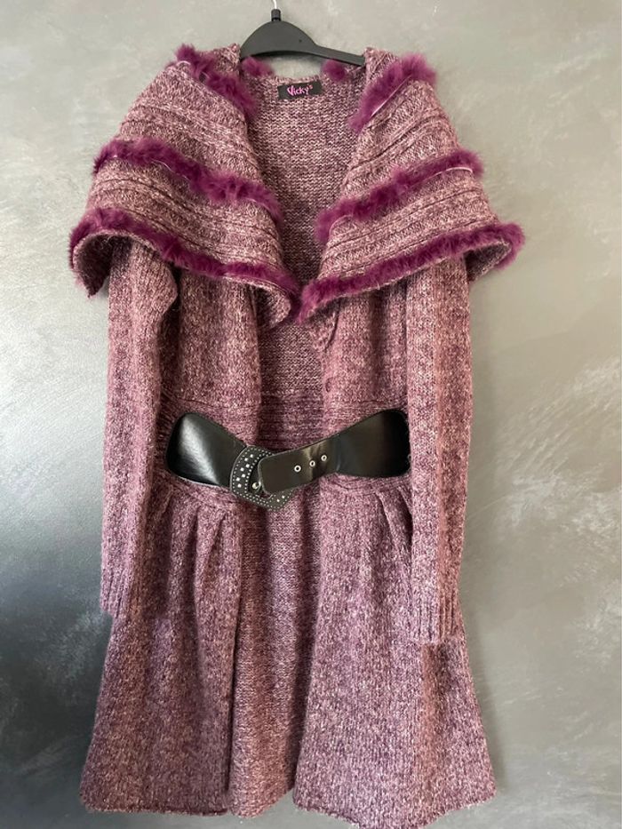 Gilet long femme violet - photo numéro 11