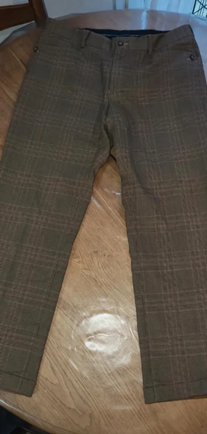 Pantalon habillé à carreaux zara man 46